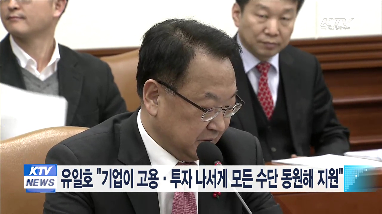 유일호 "기업이 고용·투자 나서게 모든 수단 동원해 지원"
