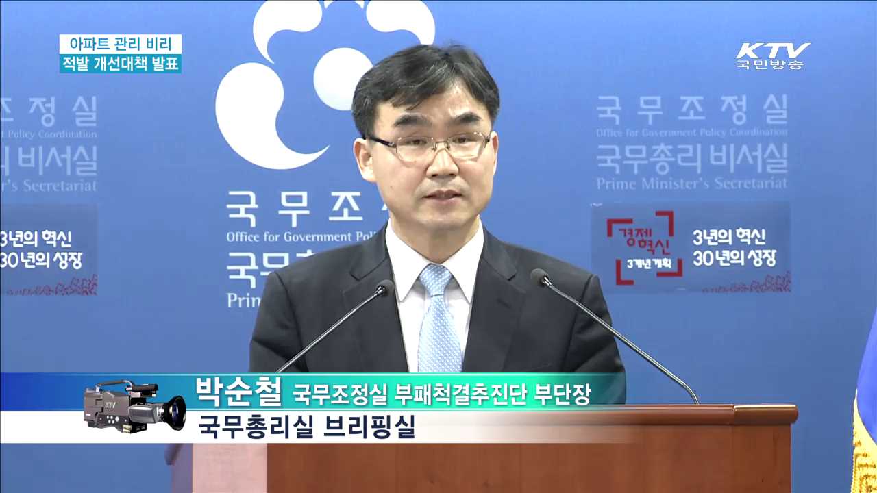 아파트 관리 비리 적발 개선대책 발표