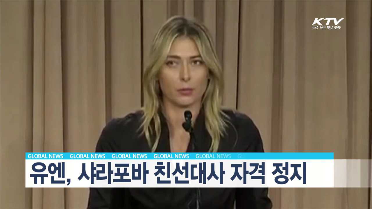 유엔, 샤라포바 친선대사 자격 정지 [글로벌 M]