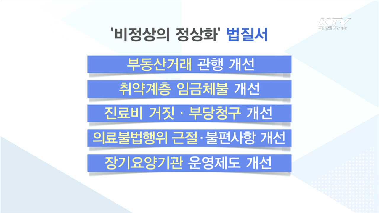 '비정상의 정상화'…국민체감형 15개 과제 집중추진