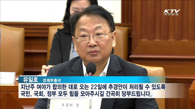 유일호 부총리 "추경 신속한 처리 당부"