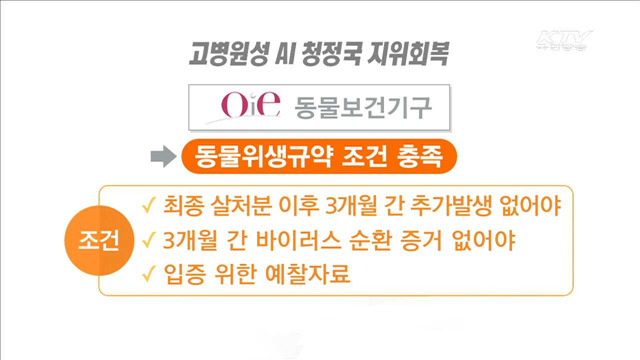 "AI 청정국 지위 회복"…가금류 수출증가 기대