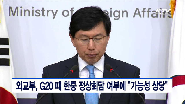 외교부, G20 때 한중 정상회담 여부에 "가능성 상당"