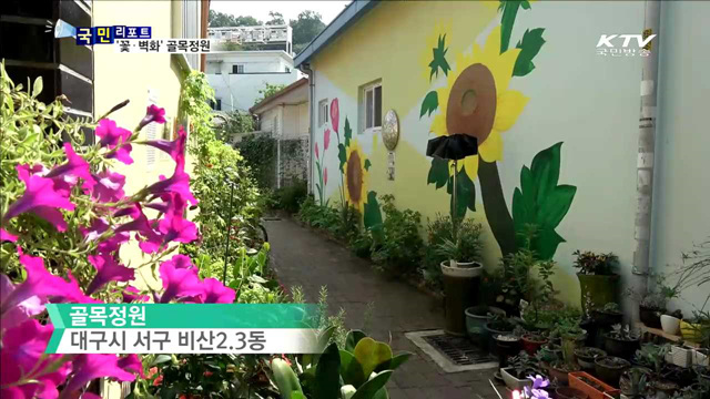 낙후 골목 '꽃과 벽화' 정원으로 변신