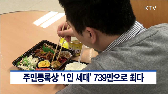 주민등록상 '1인 세대' 739만으로 최다