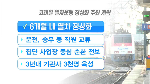 "복귀하지 않아도 6개월 내 열차 정상화"