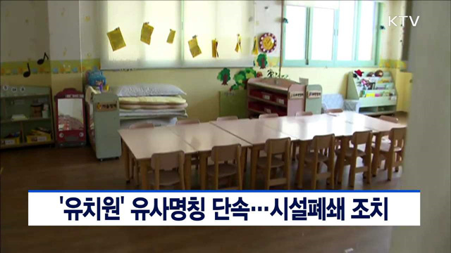 '유치원' 유사명칭 단속…시설폐쇄 조치