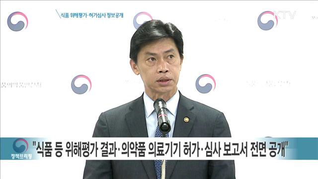 식품 위해평가·허가심사 정보공개