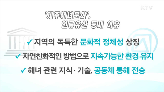 '제주 해녀문화' 유네스코 인류무형문화유산 등재