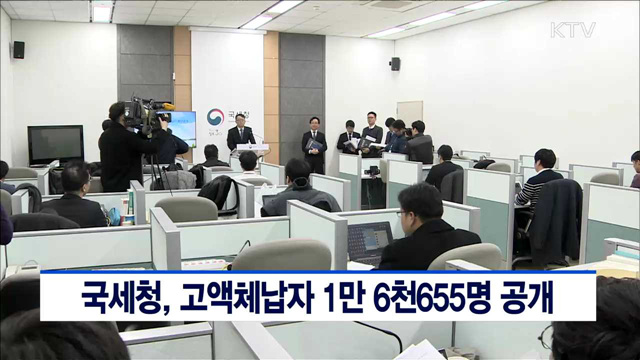 국세청, 고액체납자 1만6천655명 공개