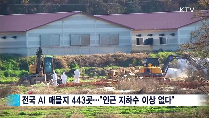 "AI 매몰지, 주변 지하수에 영향 없었다"