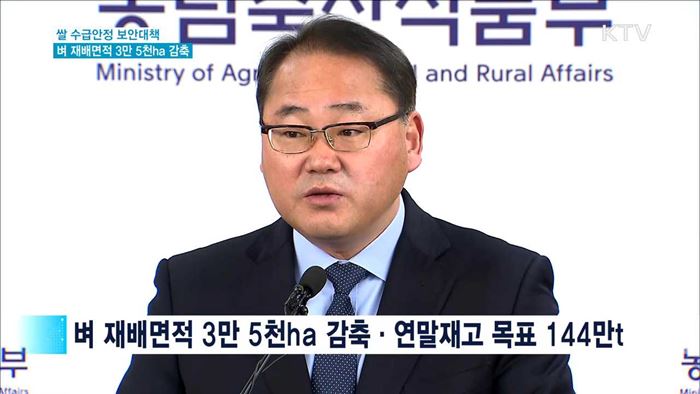 벼 재배면적 3만 5천ha 감축…쌀 수급 안정