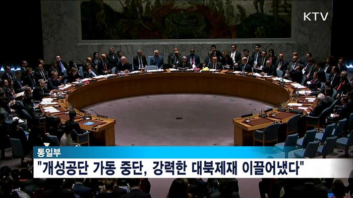 "개성공단 중단, 강력한 안보리 대북제재 도출"