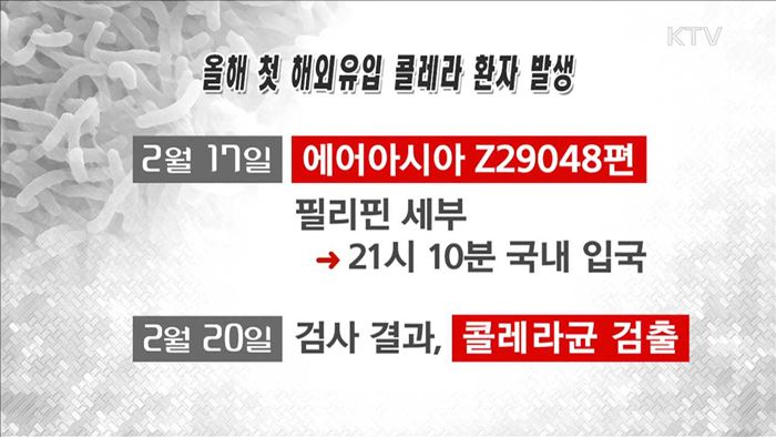 콜레라, 올해 첫 해외 유입…'개인위생' 당부
