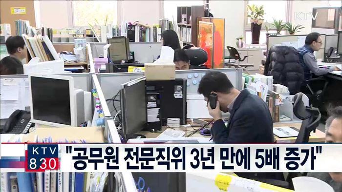 "공무원 전문직위 3년 만에 5배 증가"