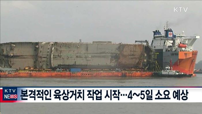 1천81일 만에 도착…육상거치 작업 본격 돌입