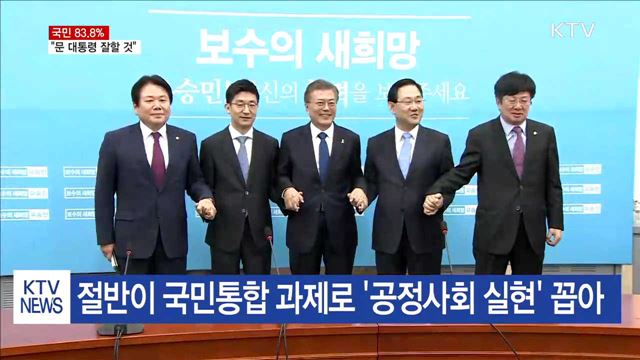 국민 83.8% "문재인 대통령 잘할 것"