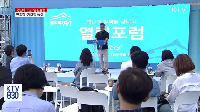 국민마이크·열린포럼…만족감·기대감 높아