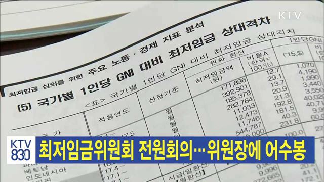 최저임금위원회 전원회의…위원장에 어수봉