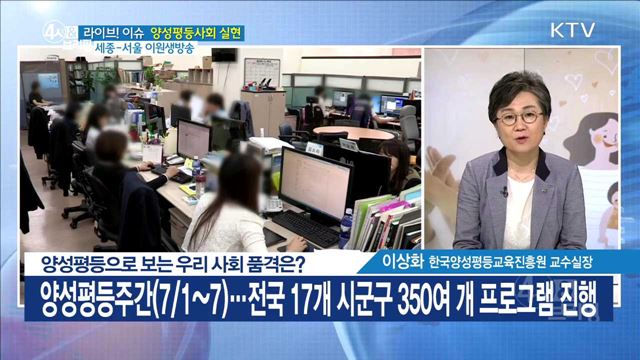 양성평등으로 보는 우리 사회 품격은? [라이브 이슈]