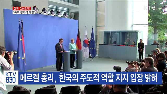 한독 정상회담…"북핵 평화적으로 해결"