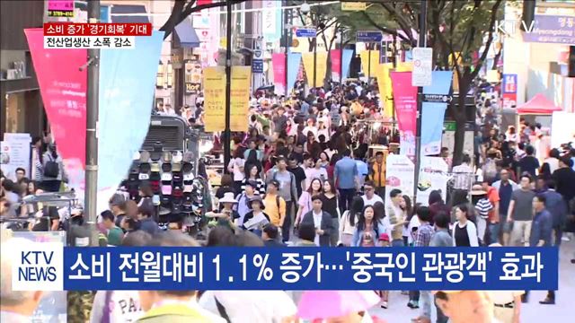 소비 증가 '경기회복' 기대…건설업·광공업 생산 감소