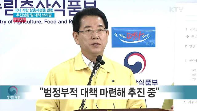 국내 계란 살충제 검출 관련 추진상황 및 대책 브리핑