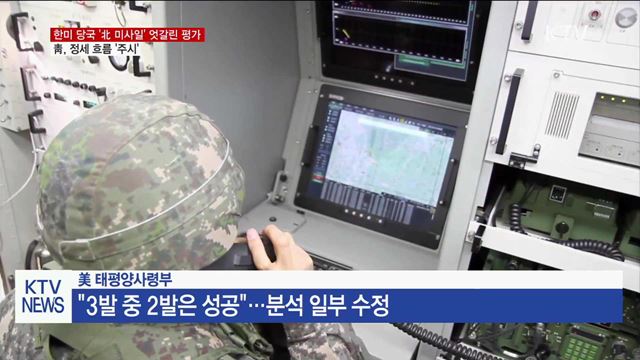 美 "北 단거리미사일 2발 성공"…靑 '정세흐름 주시'