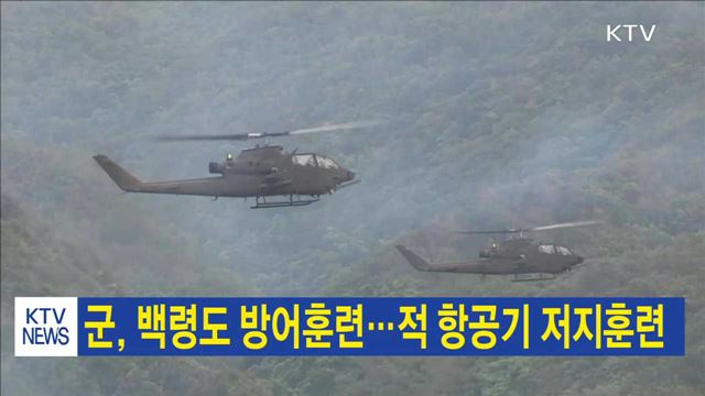 군, 백령도 방어훈련…적 항공기 저지훈련