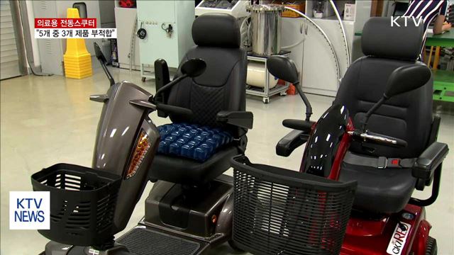 의료용 전동스쿠터, 5대 중 3대 기준규격 '부적합'