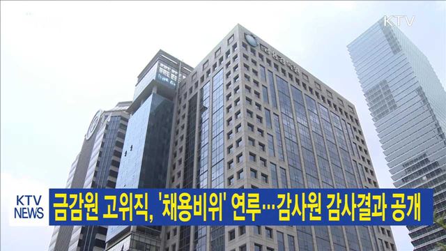 금감원 고위직, '채용비위' 연루…감사원 감사결과 공개