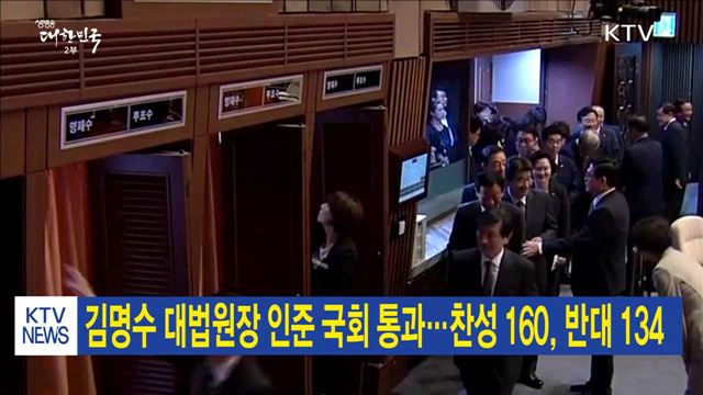 김명수 대법원장 인준 국회 통과…찬성 160, 반대 134
