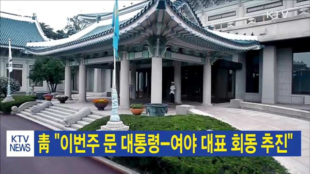 靑 "이번주 문 대통령-여야 대표 회동 추진"