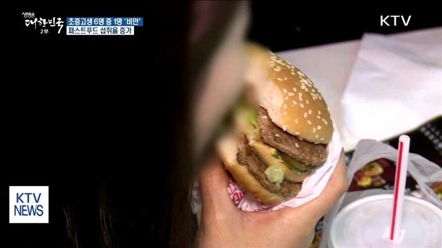 초중고생 6명 중 1명 '비만'…패스트푸드 섭취율 증가