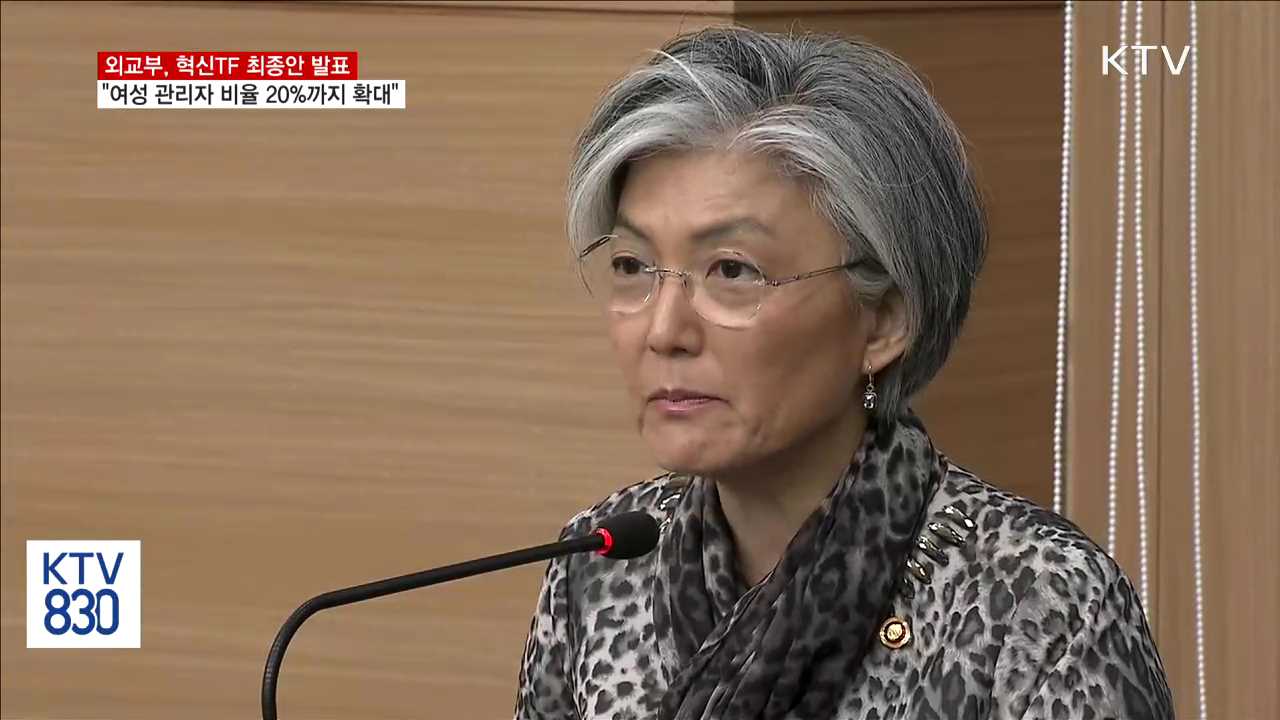 외교부, 혁신TF 최종안 발표…"여성 관리자 비율 20%로"