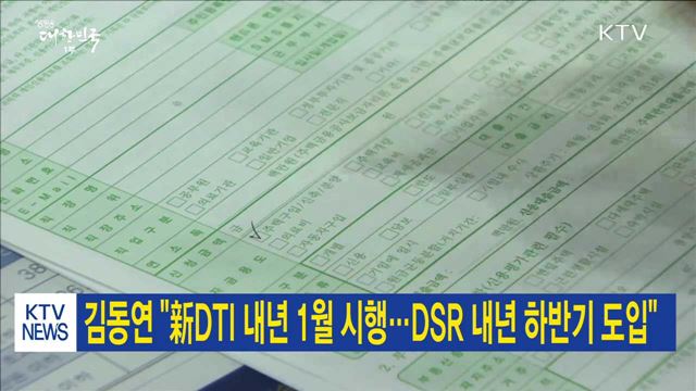 김동연 "新DTI 내년 1월 시행…DSR 내년 하반기 도입"