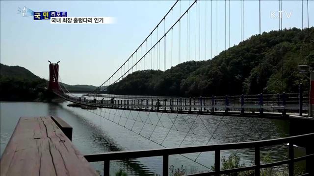 국내 최장 '청양 출렁다리'…관광객 줄이어