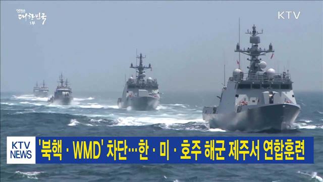 '북핵·WMD' 차단…한·미·호주 해군 제주서 연합훈련
