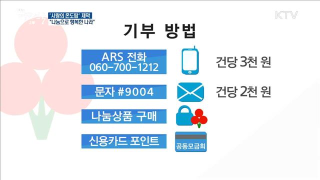 '사랑의 온도탑' 제막···"나눔으로 행복한 나라" 