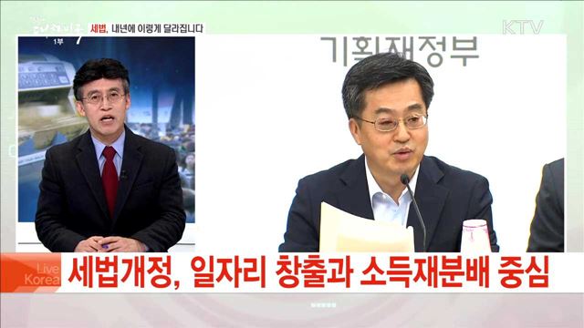 세법, 내년에 이렇게 달라집니다