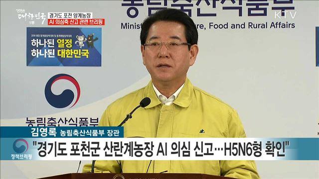 경기도 포천 양계농장  AI 의심축 신고 관련 브리핑