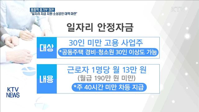 "일자리 안정자금 지원…소상공인 대책 마련"