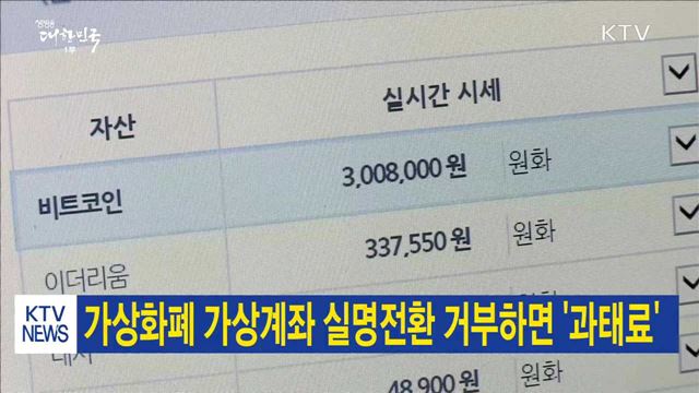 가상화폐 가상계좌 실명전환 거부하면 '과태료'