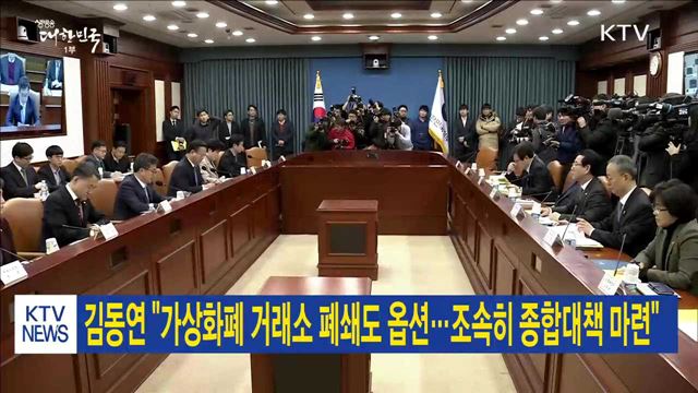 "가상화폐 거래소 폐쇄도 옵션…조속히 종합대책 마련"