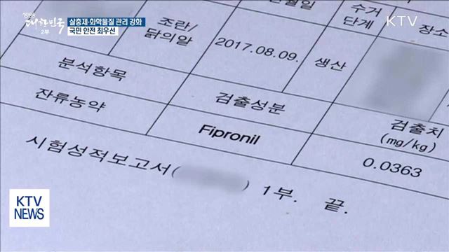 살충제·화학물질 관리 강화…국민 안전 최우선