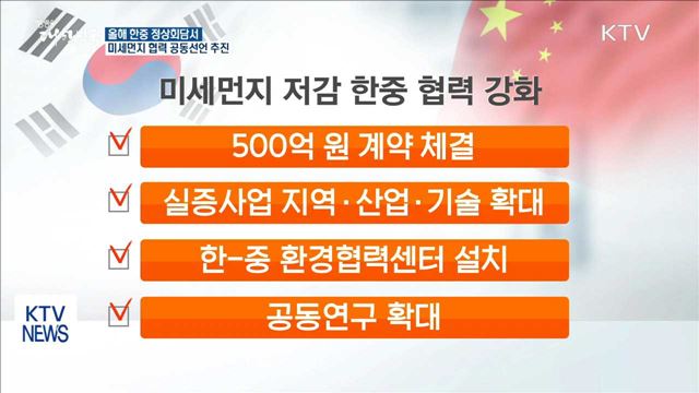 한중 '미세먼지 협력 공동선언' 추진