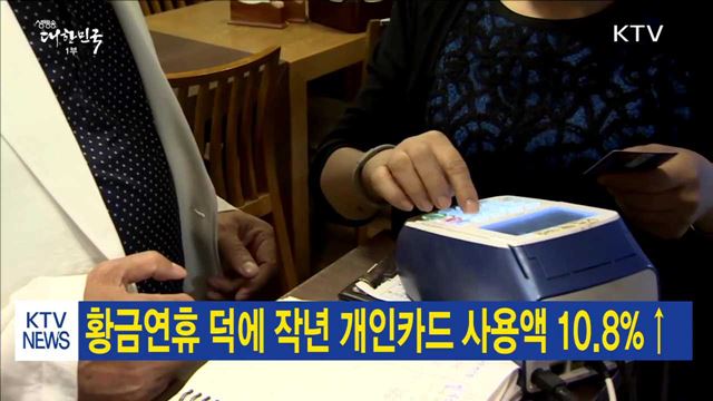 황금연휴 덕에 작년 개인카드 사용액 10.8%↑