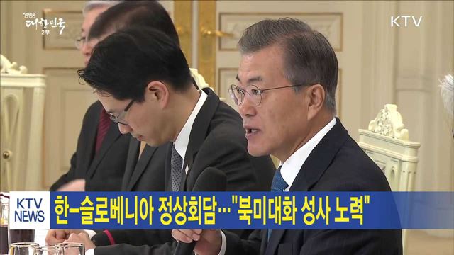 한-슬로베니아 정상회담…"북미대화 성사 노력"