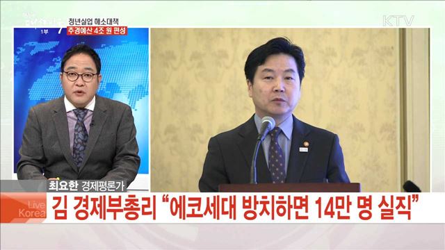 청년실업 해소대책 추경예산 4조 원 편성