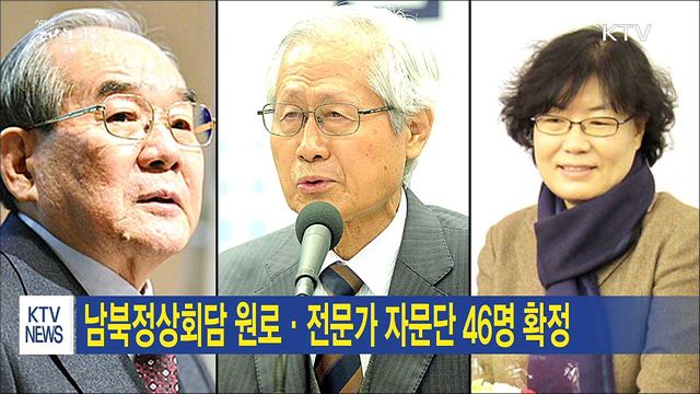 남북정상회담 원로·전문가 자문단 46명 확정